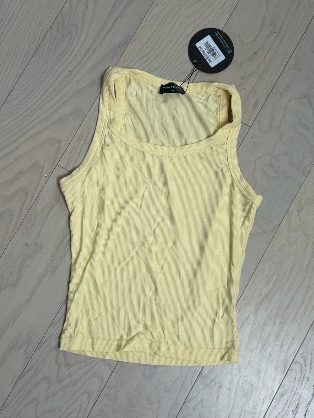 White Fox Yellow Ribbed Tank Top - Sleeveless Women's Top